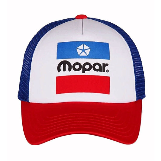 Mopar Vintage Logo Red White Blue Mesh Cap Hat