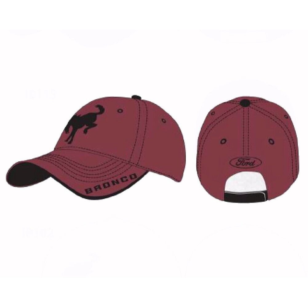 Ford Bronco Kicking Maroon Cap Hat