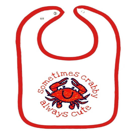 Sometimes Crabby Always Cute Cotton Baby Bib