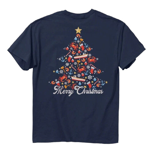 Merry Christmas Sea Themed Christmas Tree Short Sleeve T-Shirt