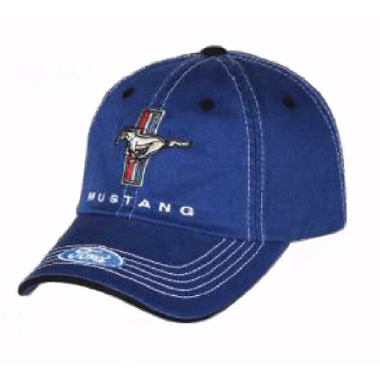 Ford Mustang Embroidered Emblem Blue With Ford Logo Cap Hat