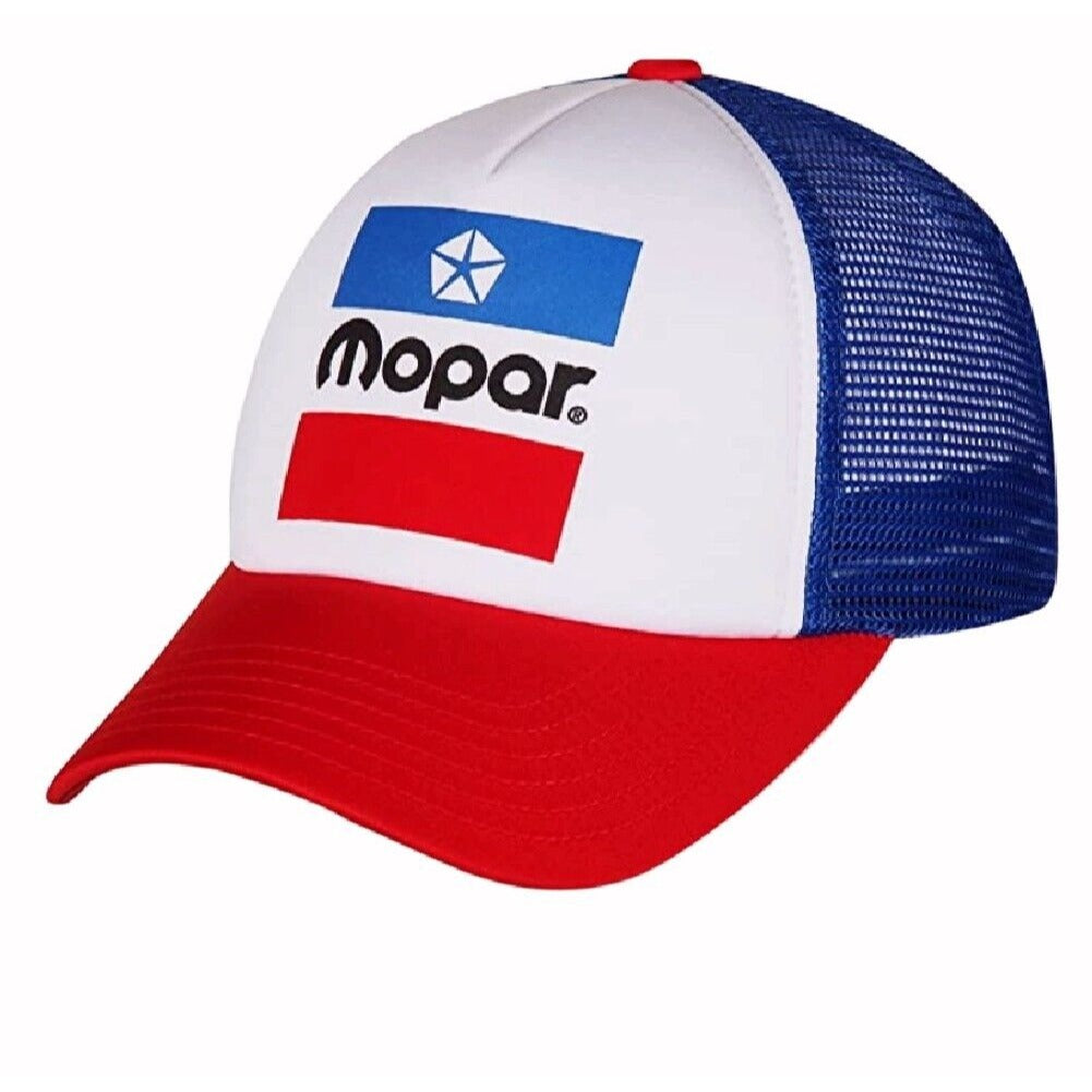 Mopar Vintage Logo Red White Blue Mesh Cap Hat