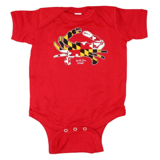 Maryland Crab Red Baby Infant Jersey Romper One-Piece Snap Jumper Bodysuit