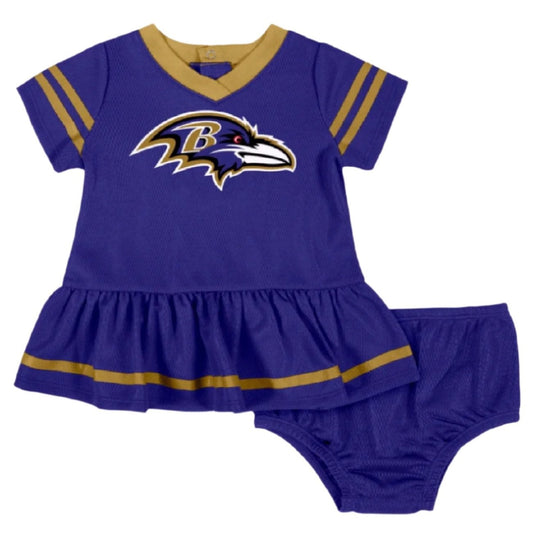 Baltimore Ravens Football Gerber 2-Pack of Girls Dress & Diaper Cover Panty Set
