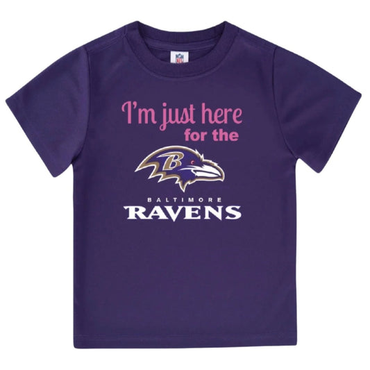 I'm Just Here For The Baltimore Ravens Football Gerber Short Sleeve Toddler T-Shirt