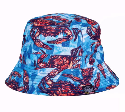 Red Crab Reversible Bucket Sun Hat