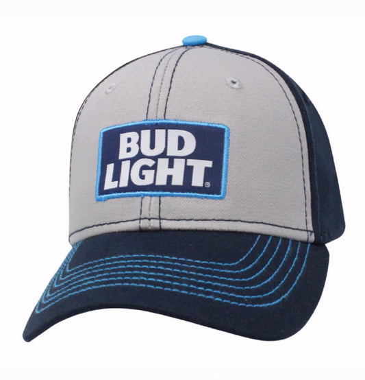Bud Light Budweiser Beer Grey Blue Cap Hat