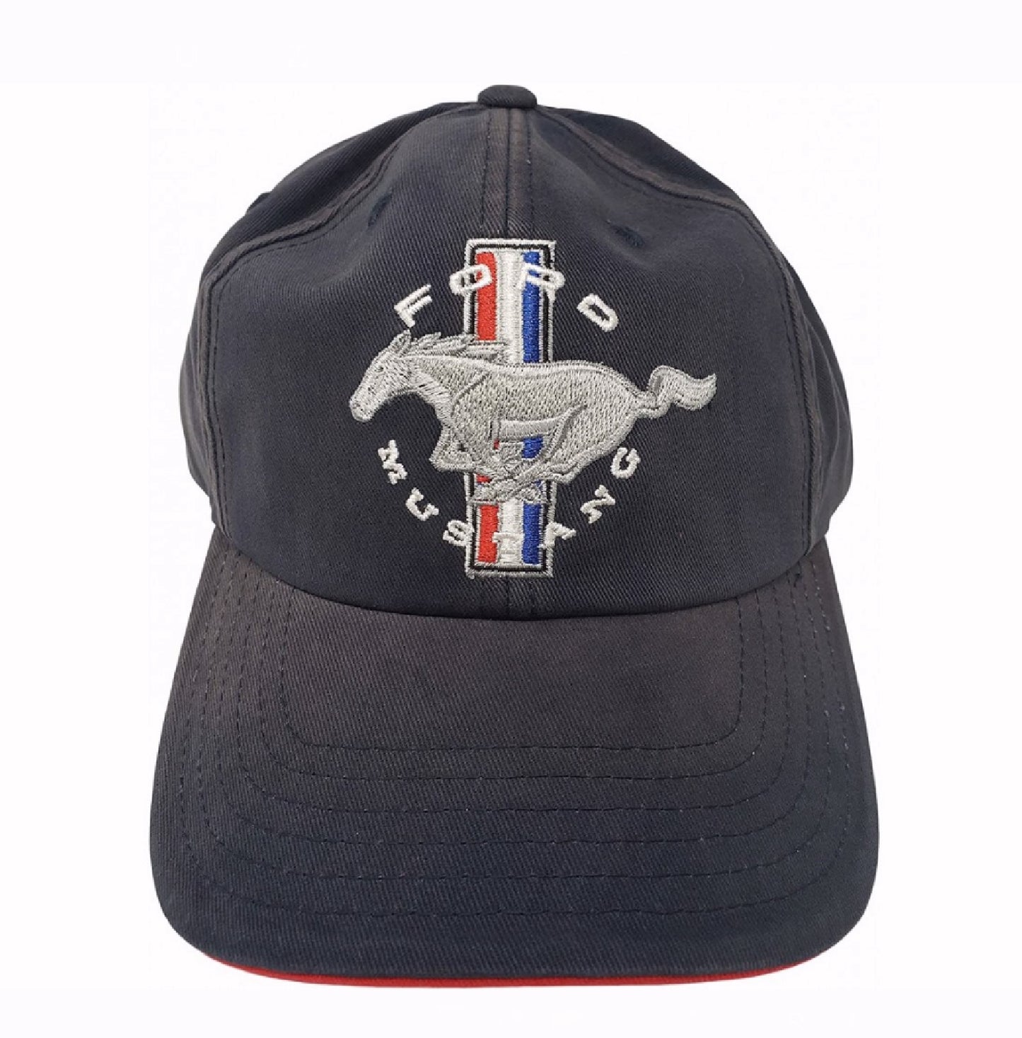 Ford Mustang Tribar Pony Logo Dark Navy Blue Cap Hat