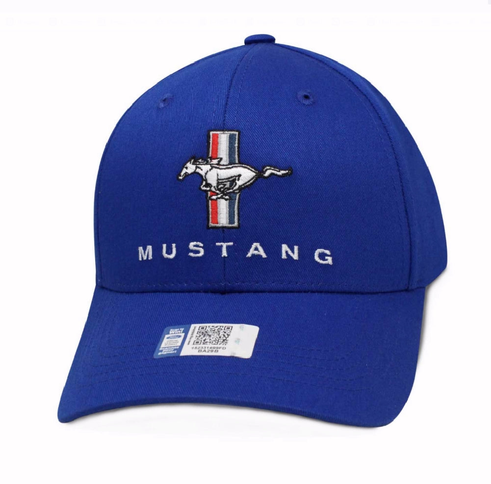 Ford Mustang Embroidered Emblem Blue Cap Hat