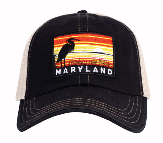 Maryland Sunset and Heron Mesh Cap Hat