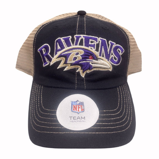 Baltimore Ravens Black Football Embroidered Mesh Cap Hat