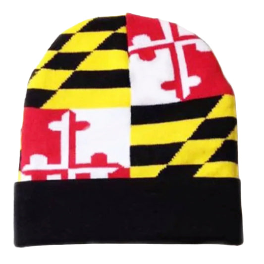Maryland Flag Beanie Cap with Black Cuff