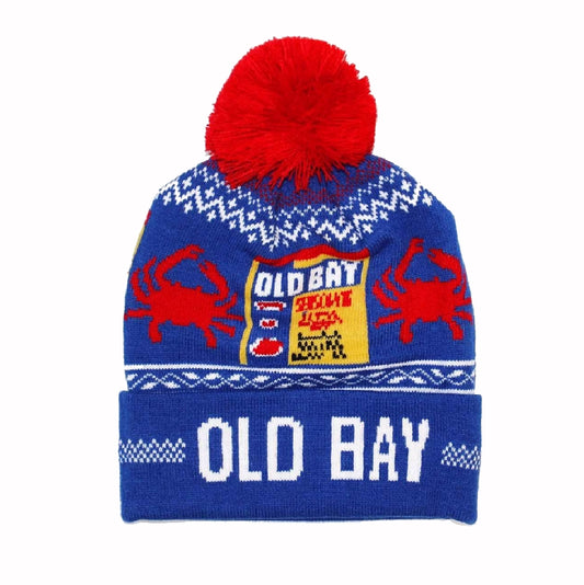 Old Bay Can And Red Crab Beanie POM Cap