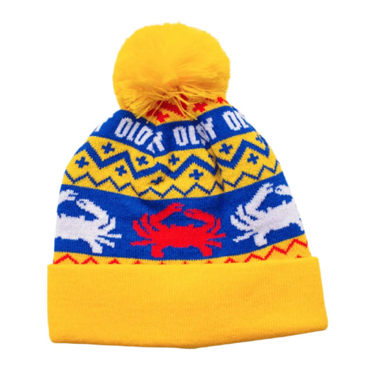 Old Bay Yellow with POM Beanie Cap Hat
