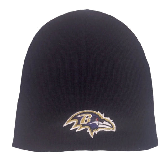 Baltimore Ravens Black Football Embroidered Logo Beanie Cap Hat
