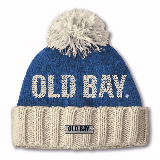 Old Bay Vintage Knit Pom Beanie Cap Hat