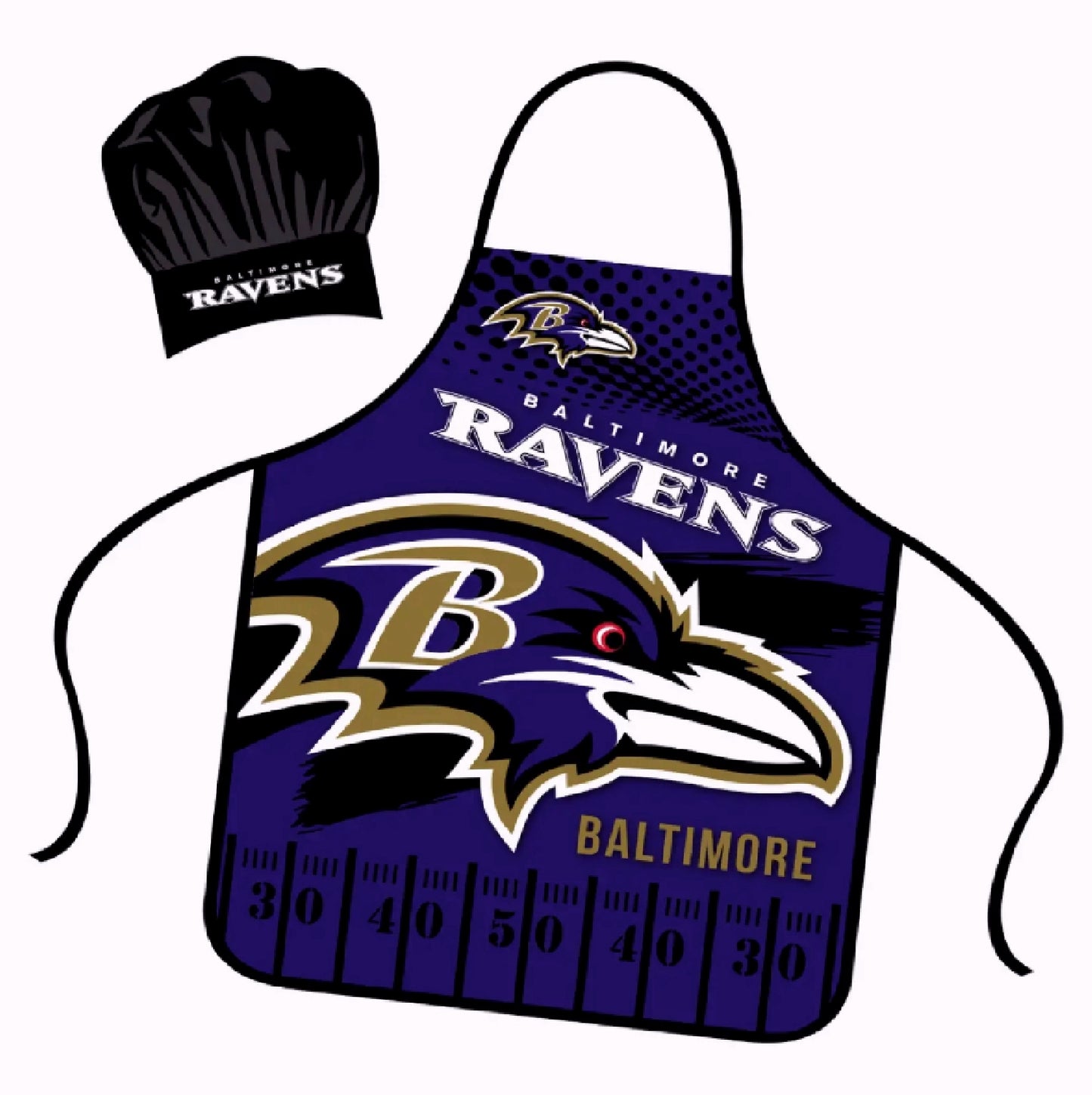 Baltimore Ravens Apron and Hat Football Set
