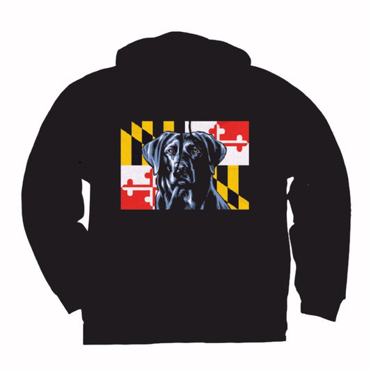 Maryland Dog and Flag Pullover Hoodie