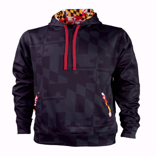 Maryland Flag Tribute Black Hoodie Pullover