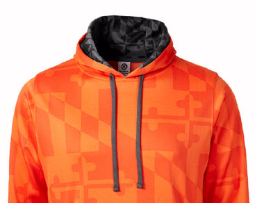 Maryland Ghosted Flag Tribute Orange Hoodie Pullover