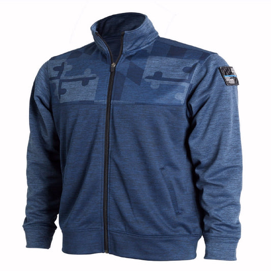 Maryland Flag Tribute Full Zippered Pocketed Blue Jacket