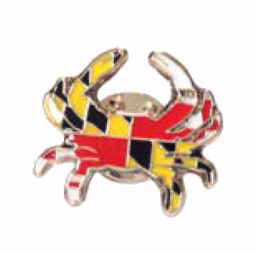 Maryland Flag Crab Lapel Tac Pin 7/8″ x 7/8″