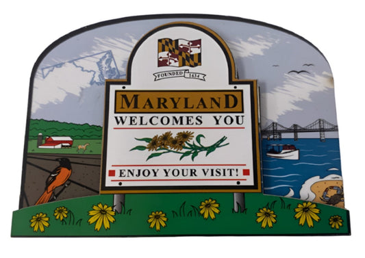 Maryland Welcomes You Refrigerator Office Magnet