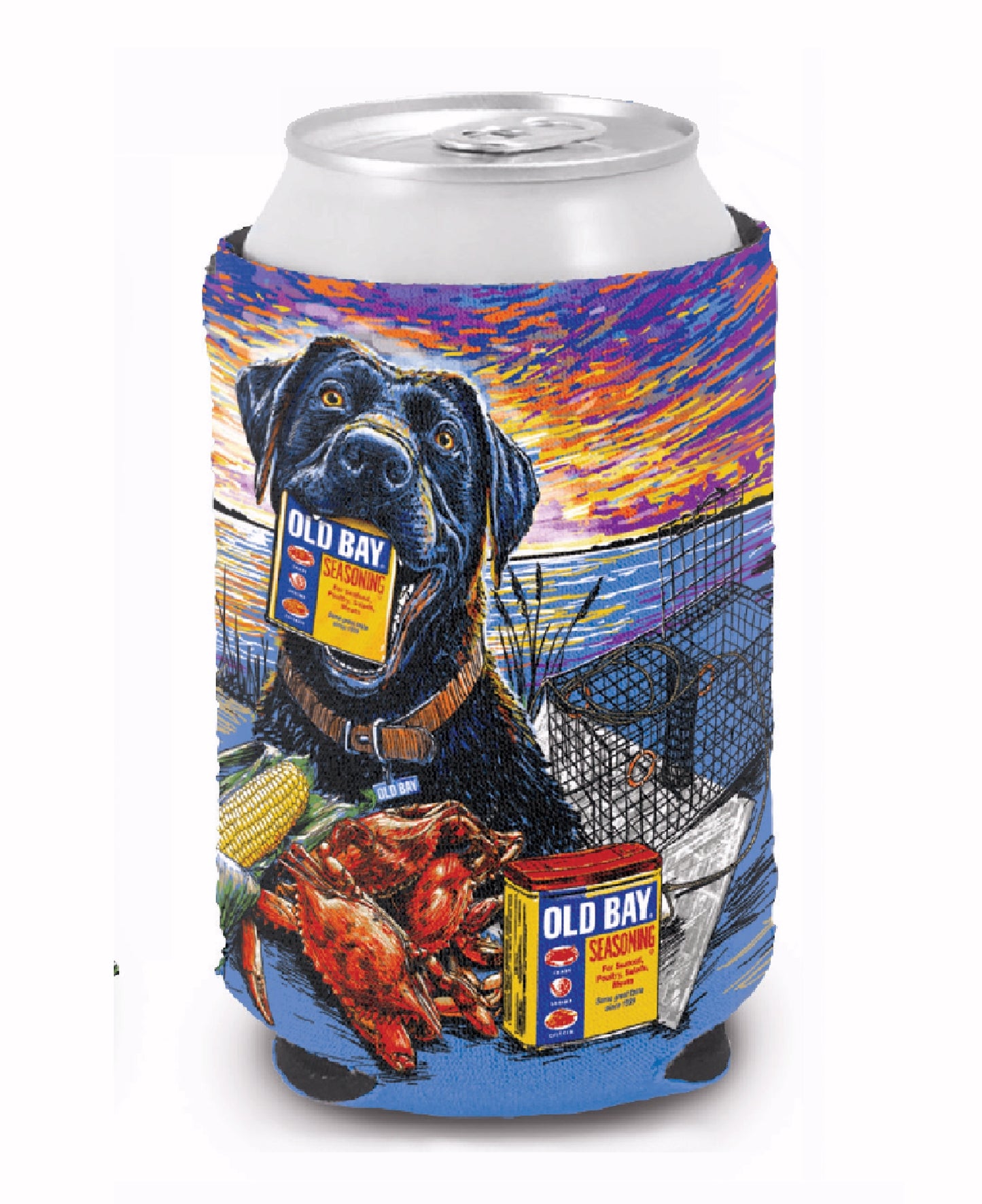 Old Bay Harbor Scenes Insulated Can Holder