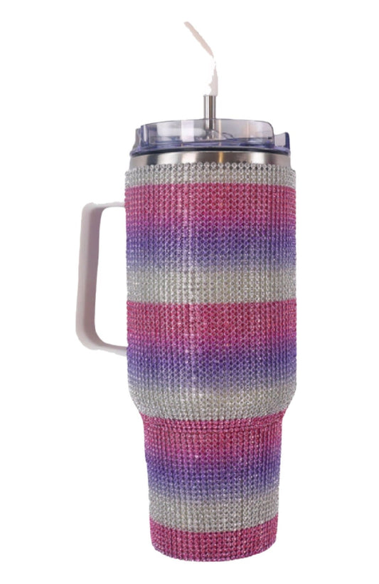 Simply Southern 40 Oz XLarge Sequined Stainless Steel Tumbler Travel Mug – Stripe