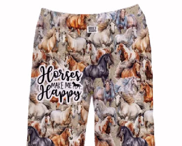 Brief Insanity Horses Make Me Happy Lounge Pants Pajamas