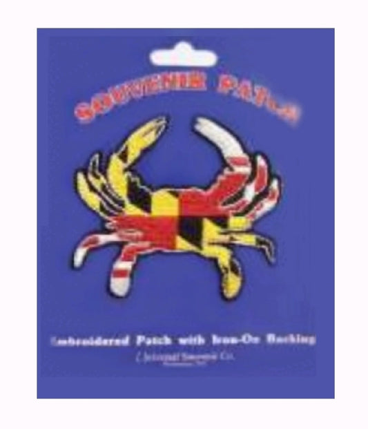 Maryland Flag Crab Embroidered Iron-On Sew-On Patch