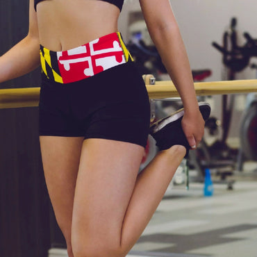 Route One Maryland Flag Women’s Work Out Stretch Shorts