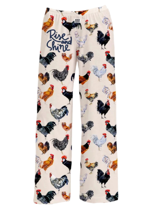 Brief Insanity Rise and Shine Chickens Lounge Pants Pajamas