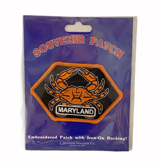 Maryland Crab Orange Embroidered Iron-On Sew-On Patch