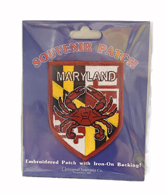 Maryland Flag Shield Embroidered Iron-On Sew-On Patch