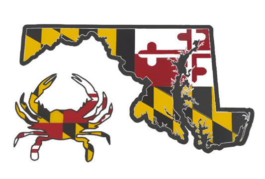 Maryland State And Crab Sticker Decal Set