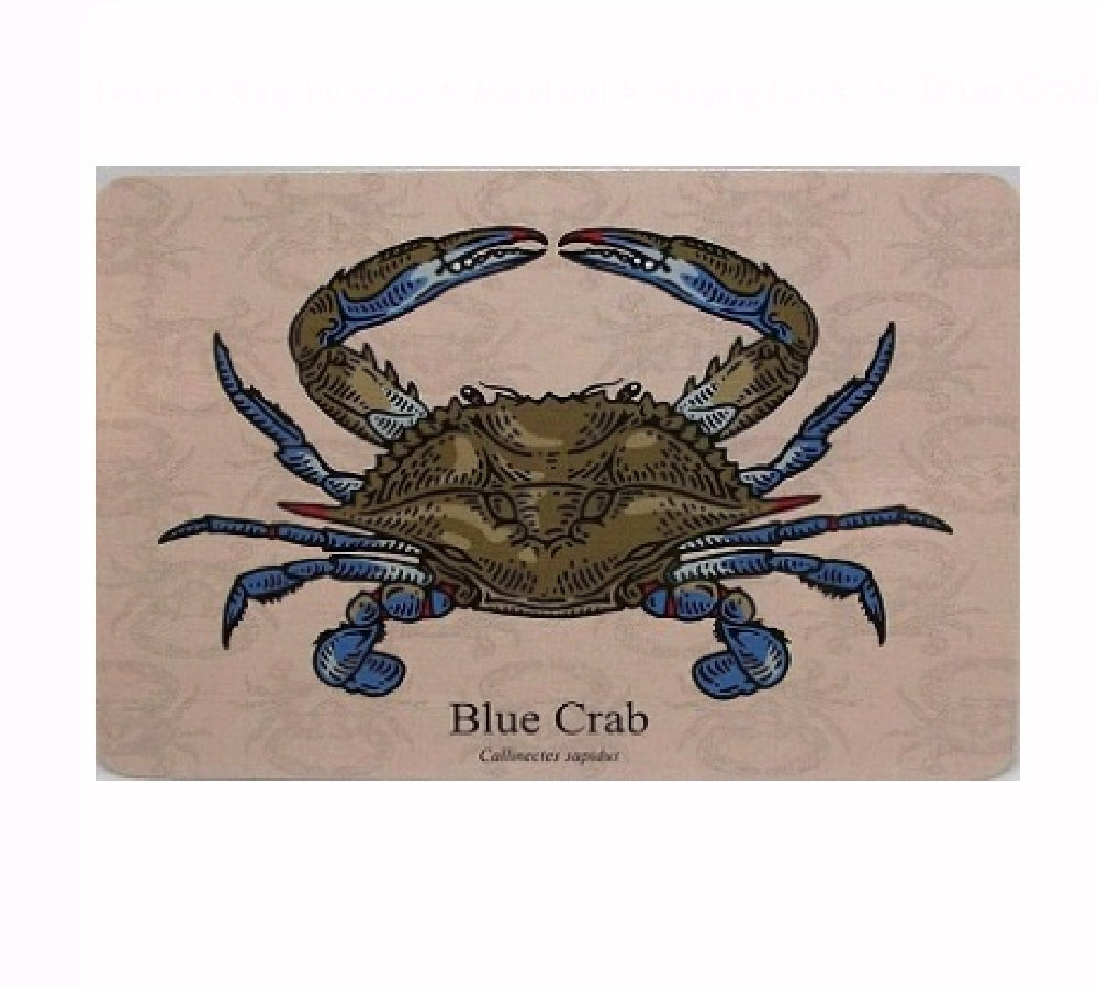 Blue Crab Playing Cards With Carrying Case
