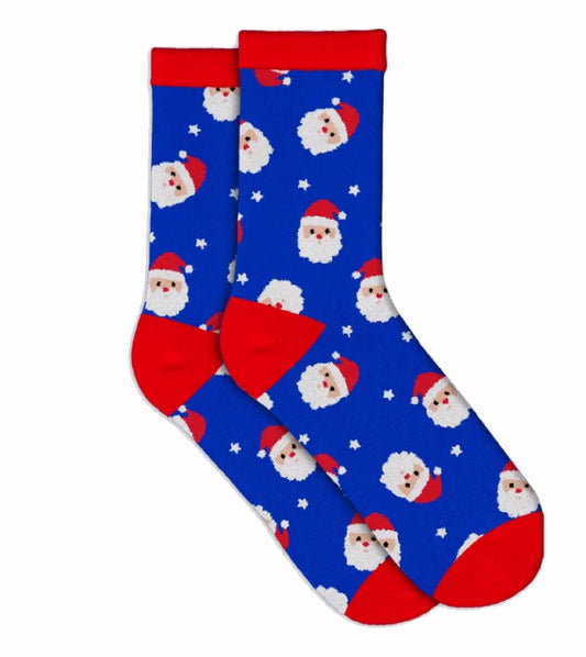 Santa Face Festive Christmas Crew Socks