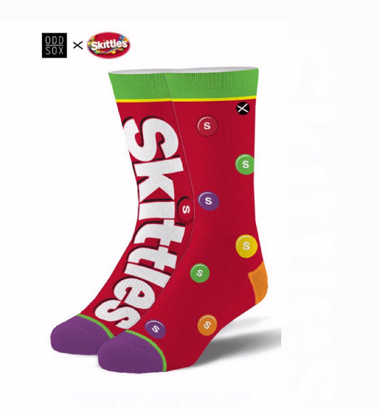 Skittles Candy Split Style Athletic Crew Socks
