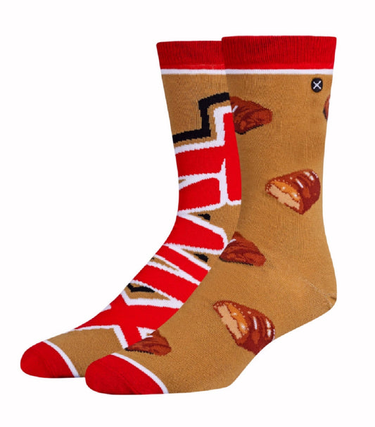 Twix Candy Bar Split Athletic Crew Socks