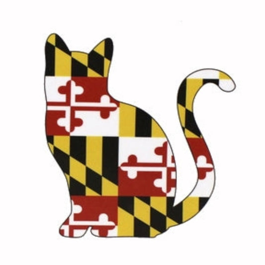 Maryland Flag Cat Heavy Duty Sticker