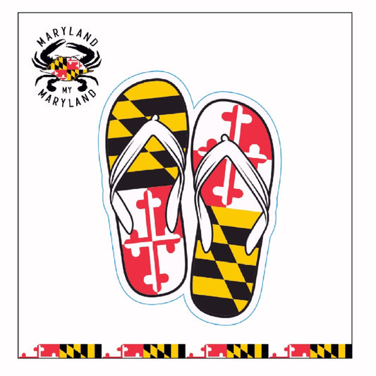Maryland Flag Flip Flop Sticker