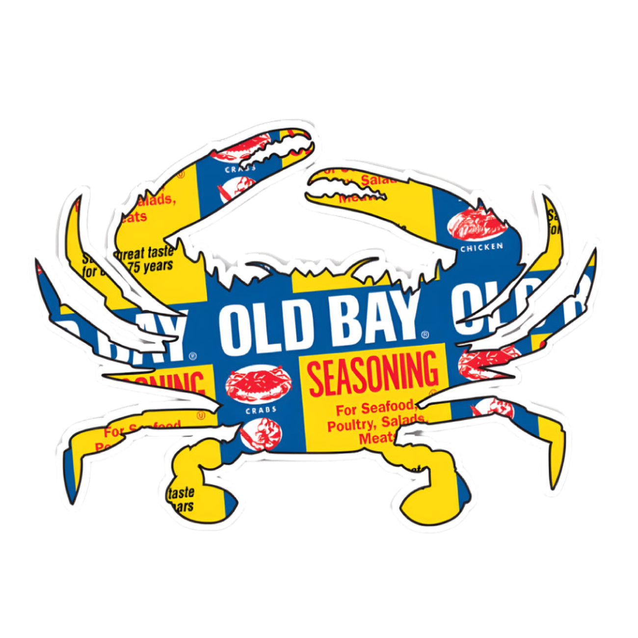 Old Bay Can Logo Crab Sticker