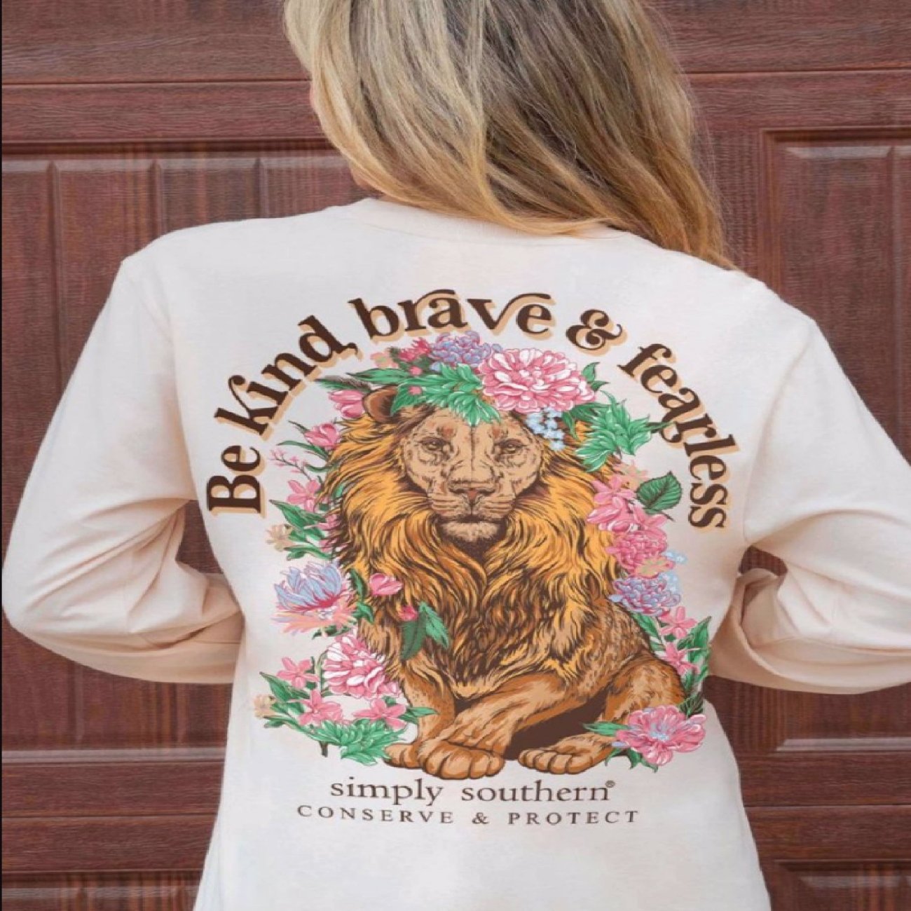 Simply Southern Be Kind, Brave & Fearless Long Sleeve T-Shirt Crew Top
