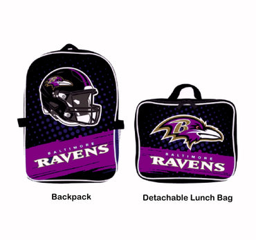 Baltimore Ravens Backpack and Lunchbox 2 Piece Set