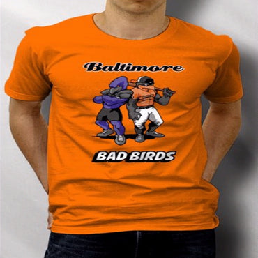 Baltimore Bad Birds Sport Teams Orange Baseball Short Sleeve T-Shirt