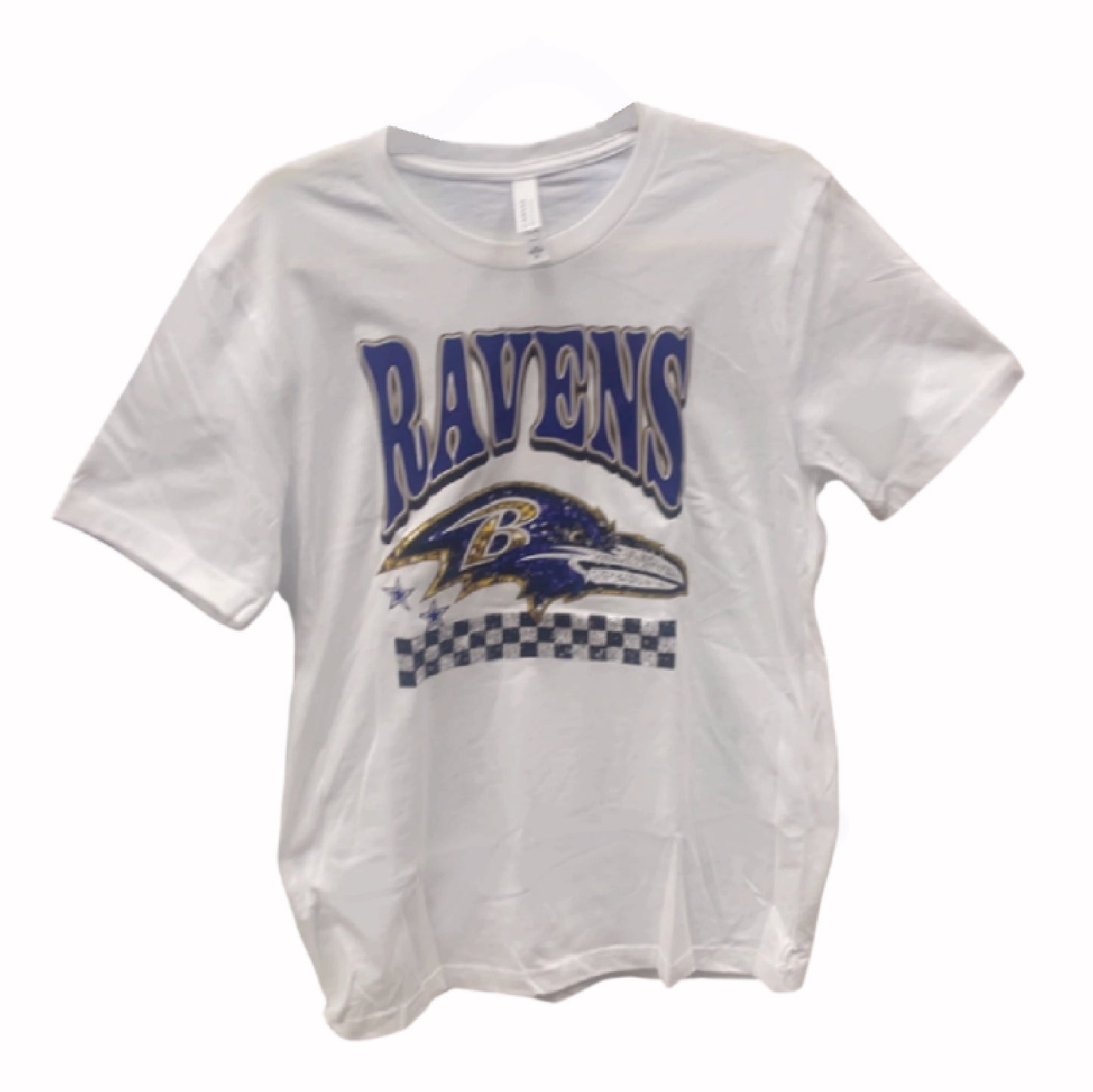 Baltimore Ravens Faux Sparkle Short Sleeve T-Shirt