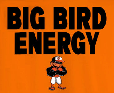 Baltimore Big Bird Energy Sport Teams Orange Baseball Short Sleeve T-Shirt