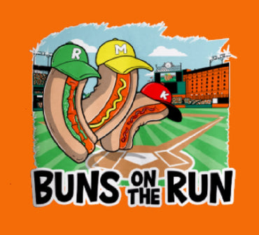 Buns on the Run Team Stadium Baseball Short Sleeve T-Shirt