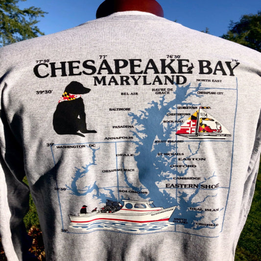 Chesapeake Bay Maryland Map Short Sleeve T-Shirt